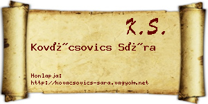 Kovácsovics Sára névjegykártya